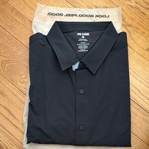 💥 True Classic Men's Black Casual Button Down Shirt